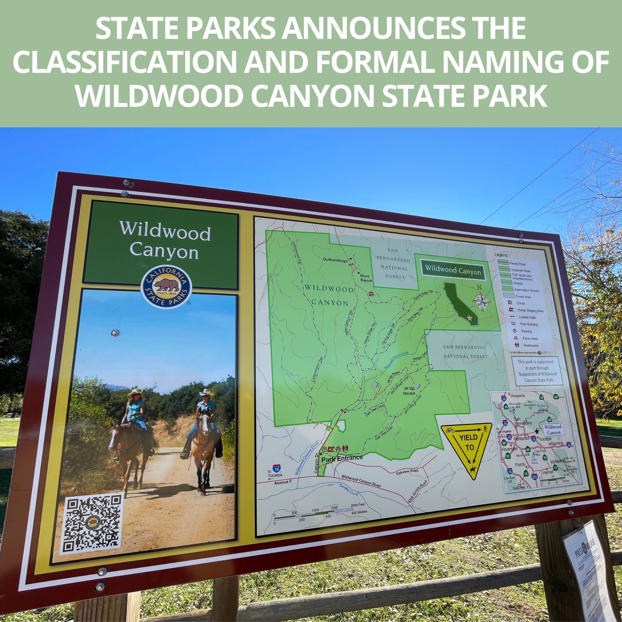 Wildwood Canyon SP Announcement
